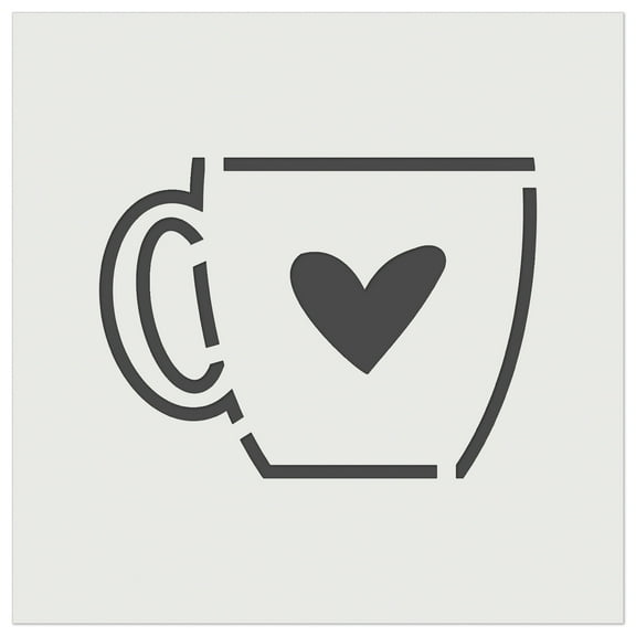 Coffee Love Mug Cup Outline DIY Cookie Wall Craft Stencil - 5.5 Inch