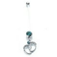 thumbnail image 4 of Yesbay Women Baby Feet Flexible Bar Pregnancy Maternity Belly Navel Ring Body Piercing, 4 of 8