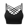 thumbnail image 3 of Made by Olivia Women's Front Triple Criss-Cross Bralette Seamless Sport Bra with Removable Pads, 3 of 4