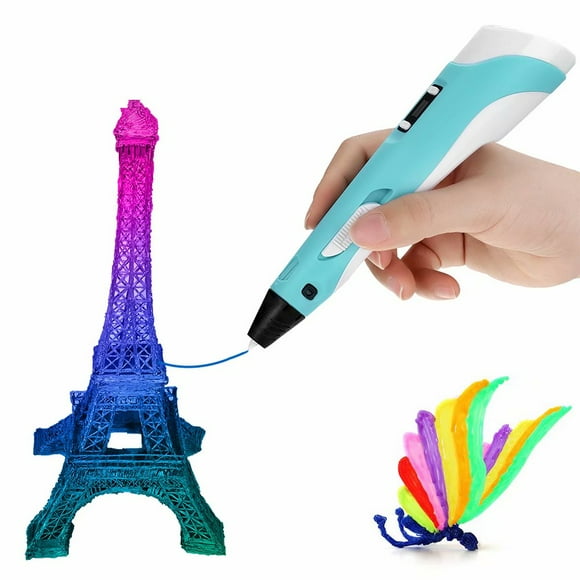 3D Printing Pen with LCD Screen, Printer Pen for 3D Printing, Drawing, Doodle Model Making and 3D Modeling, with Free Filament Refills, Adjustable Printing Speed, Suitable for Kids and Adults(Blue)