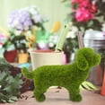 thumbnail image 4 of Home Flocking Animal Ornament Decorative Peeing Dog Topiary Green Animal Decoration, 4 of 8
