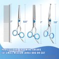 thumbnail image 3 of Professional Dog Grooming Scissors with Safety Round Tips,Dog Grooming Scissors Set: Thinning,Straight,and Curved Scissors and Comb for Long and Short Hair for Dogs and Cats (Blue-5 in 1), 3 of 9