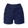 thumbnail image 6 of DHFJKG Summer Swim Shorts For Women Solid Color Ruched High Waist Tummy Control Swimwear Bottoms Comfortable Water Sports Stylish Beachwear, 6 of 7