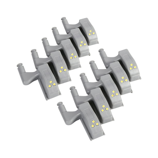 10 luces LED con bisagras para armarios, armarios, cocinas y hogares (blanco cálido)