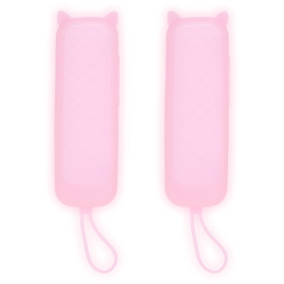 Uxcell 2 Pcs TV Remote Cover, 145x47x23.5mm Silicone Remote Control Cover with Lanyard Anti Fall and Shock Absorbing Full Body Protective Case for TV Controller, Glow Pink