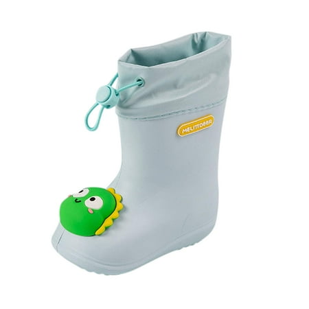 

Toddler Boys Girls Rain Boots Cartoon Rubber Sole Rain Boots Anti-Slip Children s Water Shoes (Cute Frog/Dinosaur/Bunny/Duck Decoration)