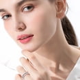 thumbnail image 5 of Apaison 925 Sterling Silver 2 mm Two Row Moissanite Rings For Women Wedding Gold Plated Bridal Gifts, 5 of 6