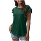 thumbnail image 1 of Mujeres Casual cuello redondo manga corta Puff Color sólido pulóver blusa camiseta Tops ajuste holgado OAVQHLG3B Store lin121212, 1 of 4