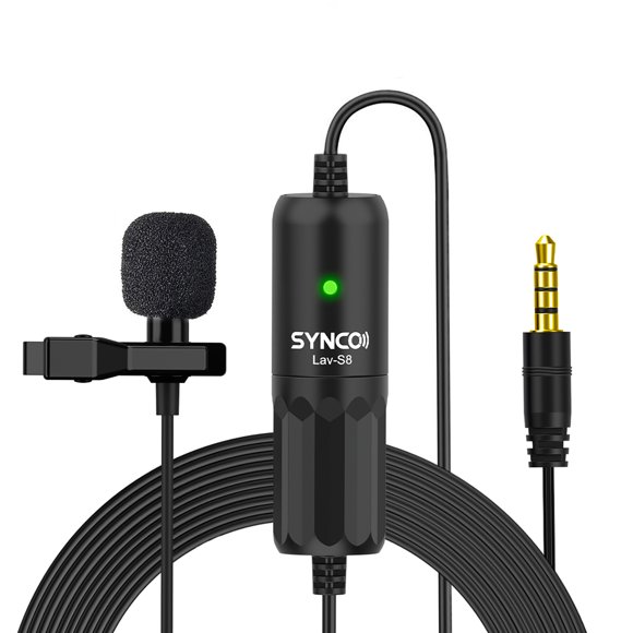 Microphones,Dslr Camera Pc Video Lav-s8 Professional 8m/ 26.2ft Cable Clip-on Lav-s8 Mic Noise Clip-on Mic Interview Reduction Compatible Dslr Online Dsfen Recor Camera 1 Pc
