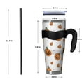 thumbnail image 4 of 40oz Tumbler,Classic Halloween Pumpkins Pattern Insulated Tumblers with Removable Handle,Stainless Steel Double Vacuum Coffee Tumbler Cup with Straw for Home,Office,Travel,Party, 4 of 5