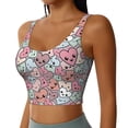 thumbnail image 2 of Daiia Cartoon Hearts Printed Women's Sports Bra, Breathable Activewear Bra with U-Back Design and Removable Pads, Comfortable and Supportive for Yoga, Workout-Large, 2 of 8
