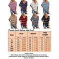 thumbnail image 2 of Striped V-Neck Casual Tunic Blouse Tops For Women Fall Thin Long Sleeve Pullover T-Shirt Tunic Tops Boho Holiday Sleepwear Blouse Shirts Lounge Wear, 2 of 2