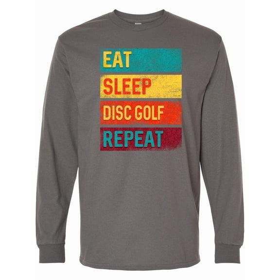 Inktastic Disc Golfer Eat Sleep Disc Golf Repeat Long Sleeve T-Shirt
