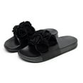 thumbnail image 5 of AXXD Women Black Sandals Summer Casual Big Flower Flat Sandals Shoes Flip Flop, 5 of 9