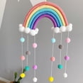thumbnail image 2 of Bewildely Decoración de habitación de guardería para niños, nube de arcoíris tejida de algodón hecha a mano con bolas, suministros de adornos Decoración del hogar CH5A-1 Bewildely HA8708-01B, 2 of 6