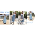 thumbnail image 6 of PUWEI Women's Loose Overall Dress Adjustable Straps Casual Barrel Midi Dress Bib Romper with Pockets, 6 of 7