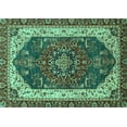 thumbnail image 1 of Ahgly Company Machine Washable Indoor Rectangle Abstract Turquoise Blue Modern Area Rugs, 3' x 5', 1 of 4