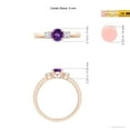 thumbnail image 4 of ANGARA Natural Classic Amethyst and Diamond Three Stone Engagement Ring in 14K Rose Gold for Women (Size-5mm) | February Birthstone, Anniversary, Jewelry Gift for Women | Natural Amethyst Ring, 4 of 9