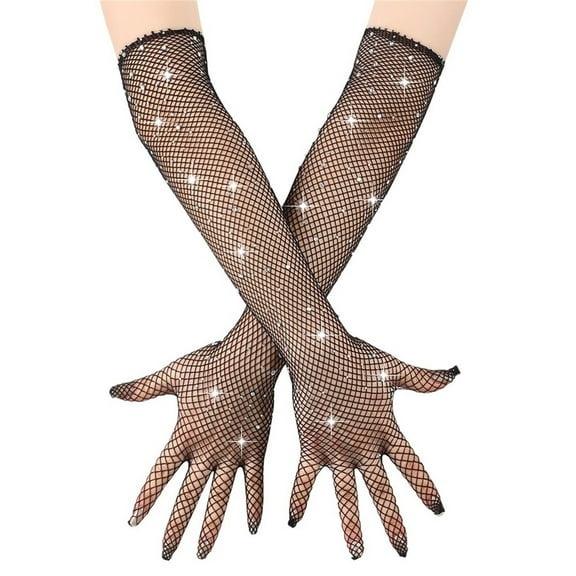 Dyfzdhu Gloves Fashion Pure Ribbon Fun Cosplay Dance Bouncing Di Mesh Fishing Net