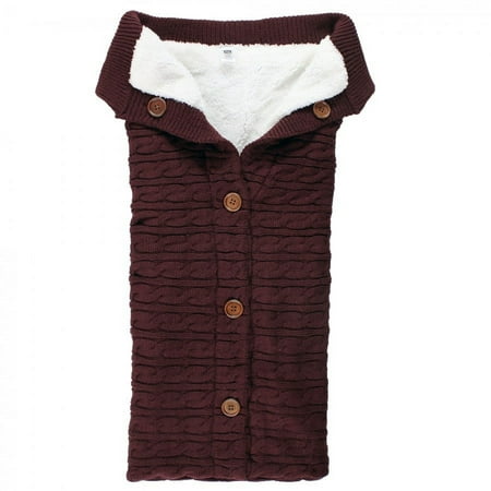 UPC: 0660168199635 | Hudson Baby Infant Girl Faux Shearling Knitted Baby Lounge Stroller Wrap Sack Burgundy One Size