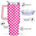 thumbnail image 3 of 40oz Classic Dot Aesthetic Design Stainless Steel Flip Straw Tumbler Spill Proof Travel Cup Double Wall Vacuum Insulated Coffee Mug with Top Handle, 3 of 6