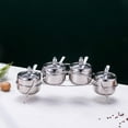 thumbnail image 2 of adviicd 304 Stainless Steel Seasoning Pot Suit Kitchen Visual Seasoning Box Bridge Type Seasoning Box Sugar Jar Seasoning Bottle Combination D,One Size, 2 of 5