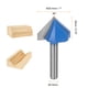 thumbnail image 2 of 2 piezas de broca de router 1/4" vástago 1" diámetro 90 grados tipo V fresadora trimmer de borde de carburo, azul, 2 of 5