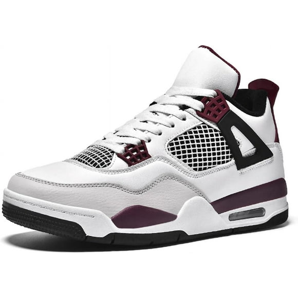Men's Air 4 Retro Classic Skate Shoes - Black Fitness Trainers for Basketball and Casual Wear:8 UK-A4purple White