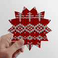 thumbnail image 1 of Red Irregular Vertical Grain Knit Pattern Sun Vinyl Sticker Luggage Graffiti Flower Decal, 1 of 3