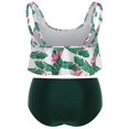 thumbnail image 2 of Women 2Pcs Padded Ruffle Strappy Crop Tops High Waist Bikini Set Swimsuit Swimwear Summer, 2 of 2
