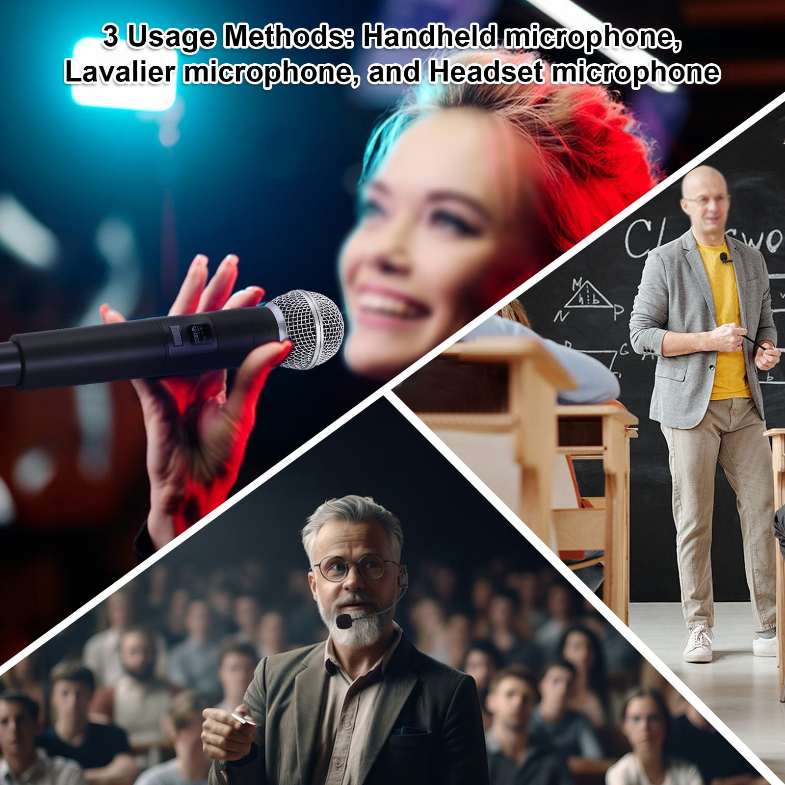 Wireless microphones,And Lavalier Party Church Dj Ktv Party Church Dj Mic Handheld Professional Uhf Mic Dj Ktv Set Headworn And Dual With Headworn Handheld Dual With Huiop Hxber