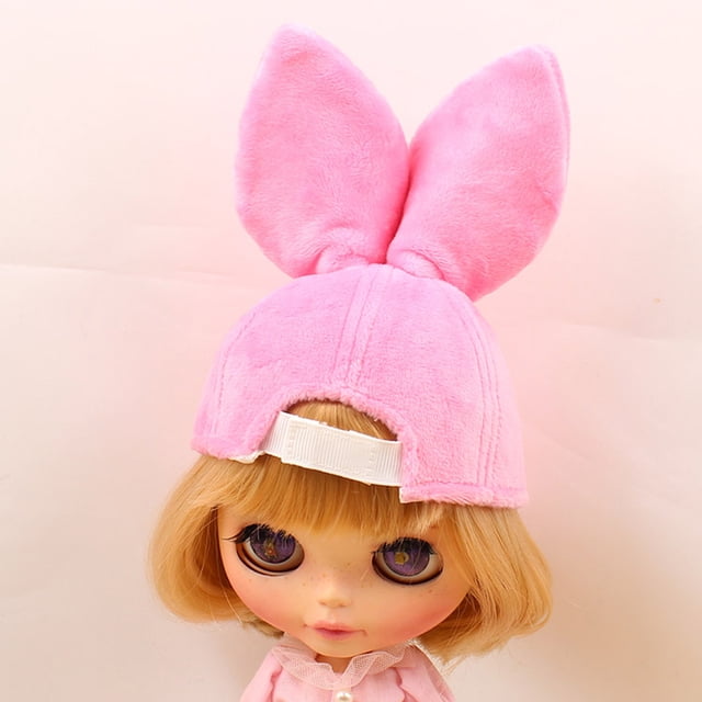 Gorro de franela con orejas de conejo Yotijar para muñeca 1/6