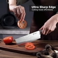 thumbnail image 2 of PAUDIN Nakiri Knife - 7" Razor Sharp Meat Cleaver and Vegetable Kitchen Knife, High Carbon Stainless Steel, Multipurpose Asian Chef Knife for Home and Kitchen with Ergonomic Handle, 2 of 8