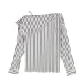 thumbnail image 1 of Blusa de un hombro a rayas bar III para mujer blanco XS, 1 of 2