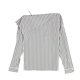 thumbnail image 1 of Blusa de un hombro a rayas bar III para mujer blanco XS, 1 of 2