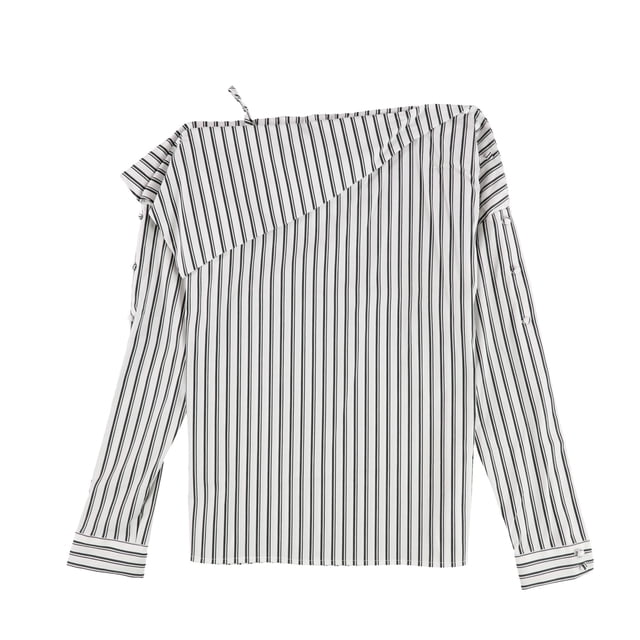 Blusa de un hombro a rayas bar III para mujer blanco XS