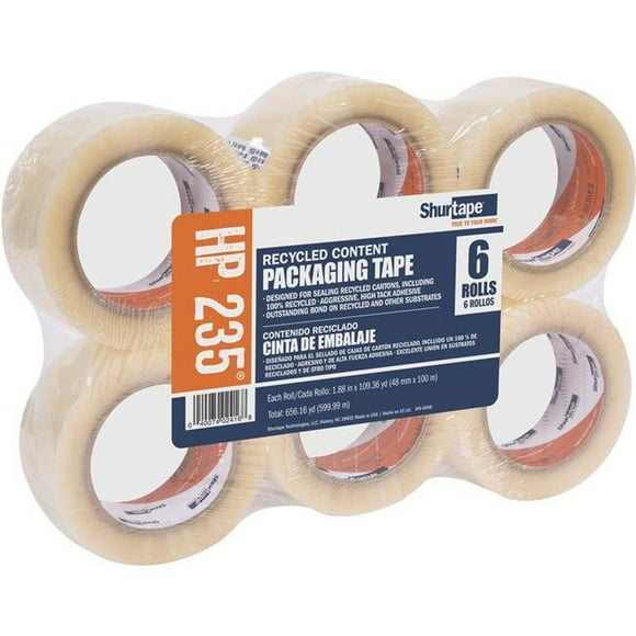 Shurtech Brands DUCHP235 48 x 100 mm Duck Brand HP 235 Recycled Content Packaging Tape- Clear