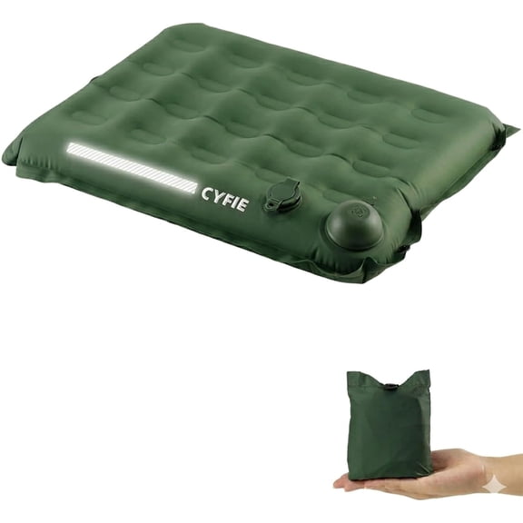 Cyfie Inflatable Seat Cushion for Stadium, Travel, Camping, Sport Event, Portable Press-Inflate Cushion Airplane Seat, 2.8" Thick Water-Resistant Lightweight Camping Seat Pad for Outdoor