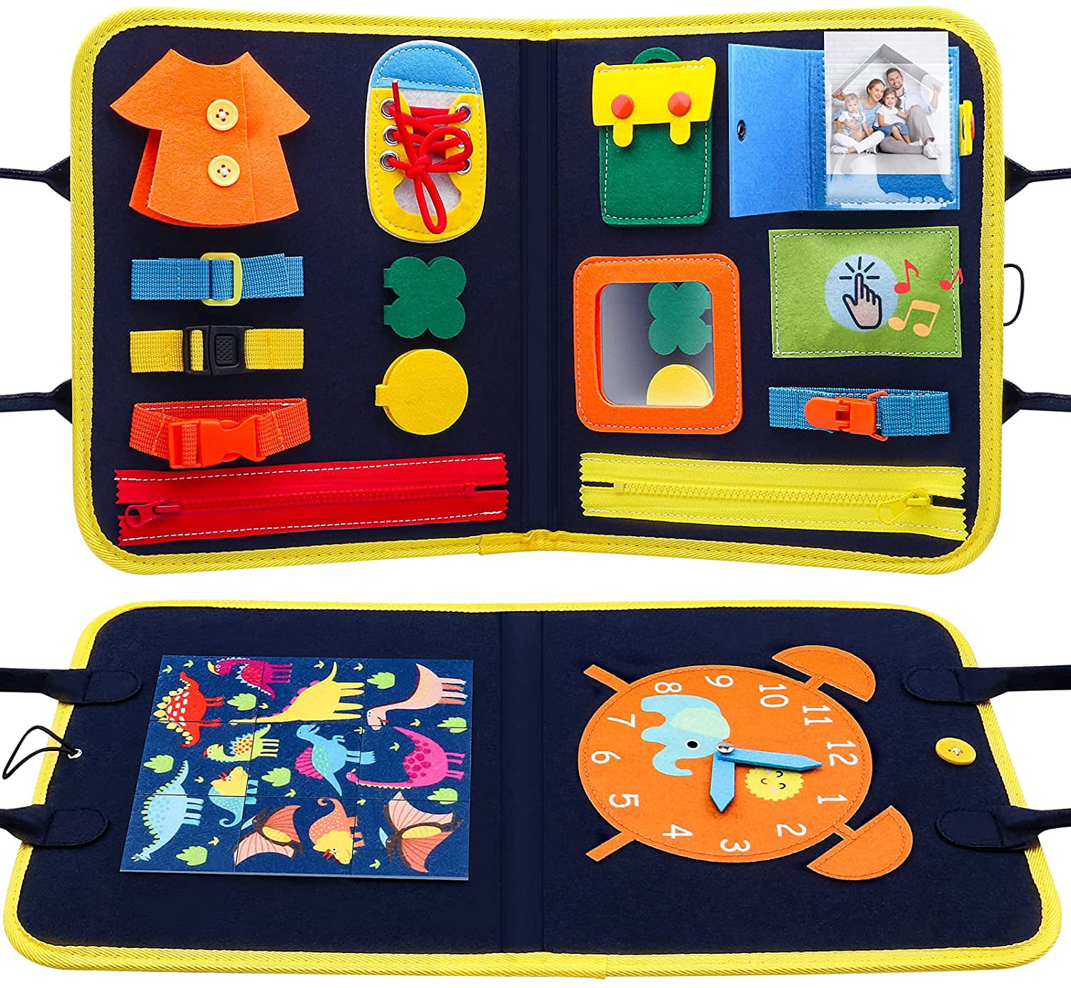 Sensory Toys for Autism Busy Book Gifts for Toddlers Age 2-4 Toddler Toys for 2 3 4 Years Old Girls Boys Busy Board Montessori Toys for 2 3 Year Old Life Skill Learning Toys For Fine Motor Skills