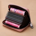 thumbnail image 5 of Small PU Leather Wallet for Women RFID Blocking 12 Credit Card Holder Zipper Card Case，Pink, 5 of 9