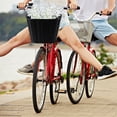 thumbnail image 2 of SHISUYAN Bike Front Basket Rattan Woven Basket With Cover Lid Handlebar Storage Baskets Electric Off Baskets for ( Black ), 2 of 8