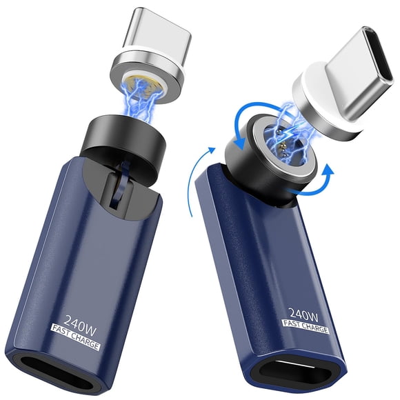 Adaptador magnético USB C de 240 W, carga rápida, paquete de 2 unidades para iPhone