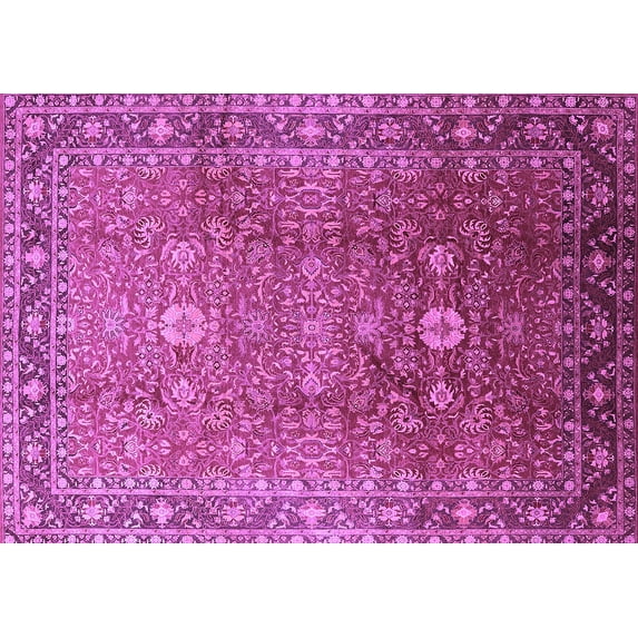 Ahgly Company Indoor Rectangle Oriental Purple Traditional Area Rugs, 3' x 5'