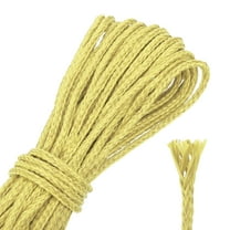 Uxcell 50Ft Braided Paracord Line, 1000lb 3mm Diameter Multipurpose Utility Cord Rope Wind Chime String Kite Line Flame Resistant for Camping, Hot Air Balloon, Outdoor Survival, Yellow