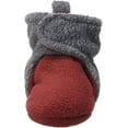 thumbnail image 2 of Hudson Baby Baby and Toddler Cozy Fleece Booties, Heather Charcoal Burgundy, 6-12 Months, 2 of 8