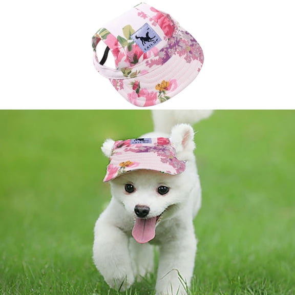 Pet Sun Hat, Baseball Cap Style with Chin Strap for Dogs, Fun Accessory for Beach Days, Pool Parties & Summer Photoshoots MPink