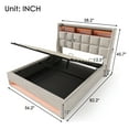 thumbnail image 2 of Harper & Bright Designs Upholstered Full Size Bed with Lift Up Storage & LED Lights, Hydraulic Storage Bed with USB, Linen Full Bed Frame with Headboard, Natural, 2 of 18