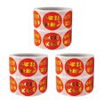 thumbnail image 1 of 3 Rolls Chinese New Year Stickers Spring Festival Wrapping Gift Box Stickers, 1 of 8