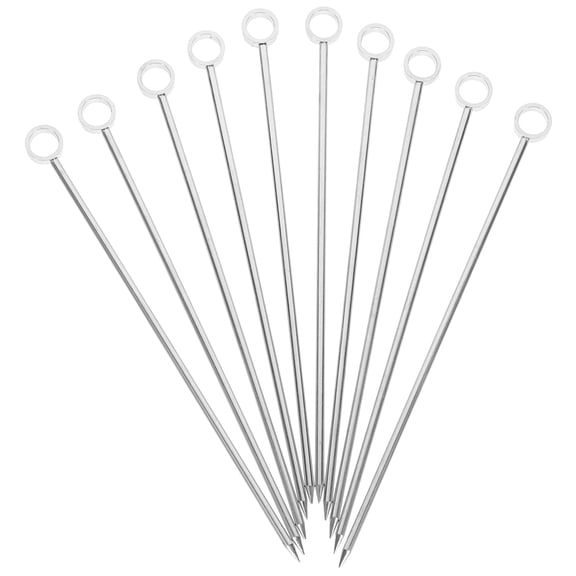 10Pcs Stainless Steel Cocktail Pick Reusable Cocktail Martini Picks Fruit Appetizer Picks Decorative Stirrers Toothpicks for Olives Appetizers Fruit