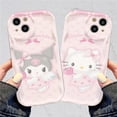 thumbnail image 2 of Cartoon Kuromi Hello kitty Purin Soft TPU Case For iPhone 15 14 13 12 11 Pro Max X XR XS 8 7 Plus SE 2020 Silicone Wave Cover, 2 of 5